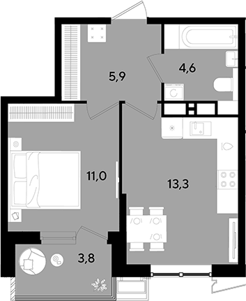 1-комн. квартира, 34.8 м² в ЖК Парк Победы — фото 2