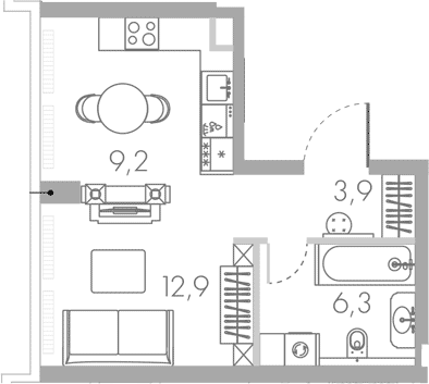Студия, 32.3 м², 19/45 этаж, ЖК «Ривер Парк Кутузовский»