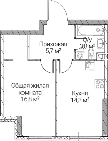 1-комн. СЕЗАР СИЛИКА
