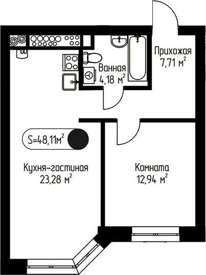 1-комн. Мечта-квартал Любовь