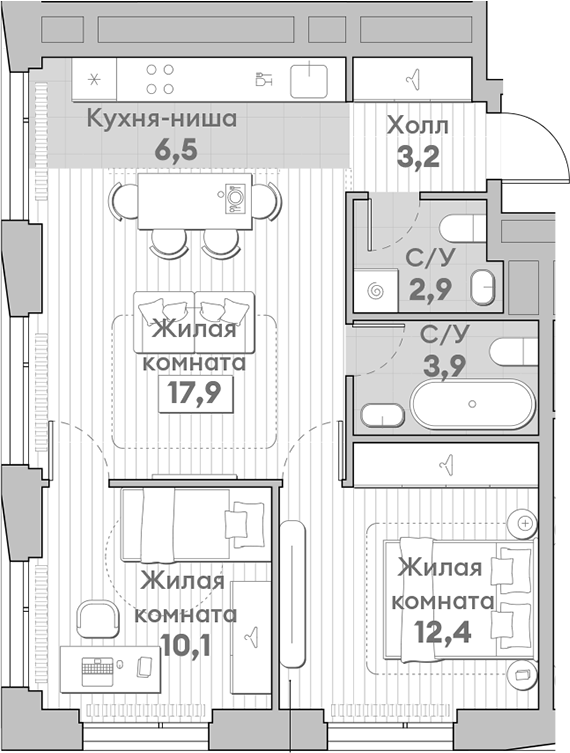 3-комн. НАТИВ