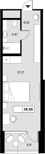 Продается 1-комн. квартира, 25.74 м²