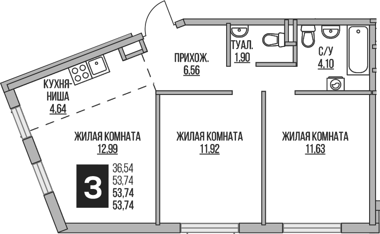 3-комн. Гранель Аникеевский