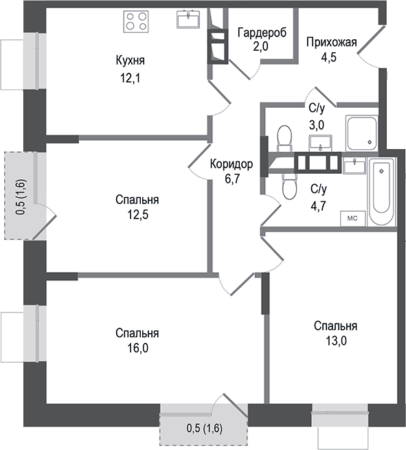 3-комн. Киноквартал