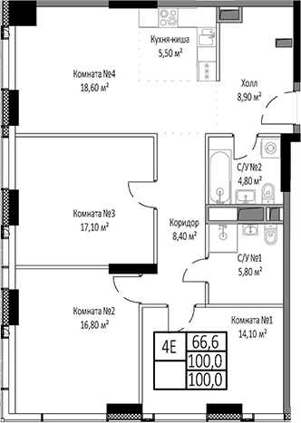 4-комн. Мираполис