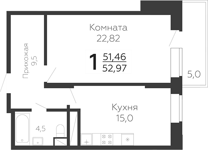 1-комн. Онегин. ГК Развитие