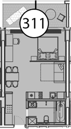 Студия, 54.9 м², 9/9 этаж, ЖК «Гостиничный комплекс Поляна Пик»