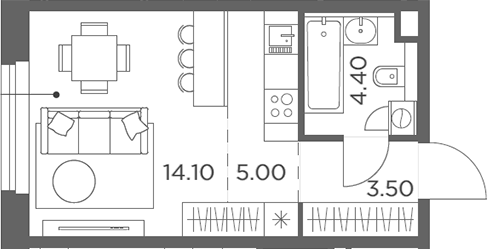 Студия, 27 м², 21/23 этаж, ЖК «Белый Град»