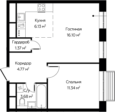 2-комн. Новоград Павлино