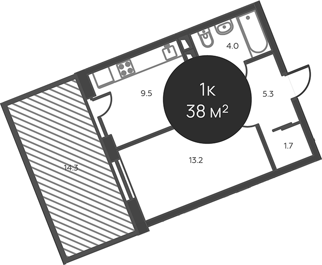 1-комн., 33.7 м², 1/3 этаж, ЖК «Павлово 3»