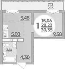 1-комн. квартира, 28.22 м² в ЖК Город у моря — фото 2