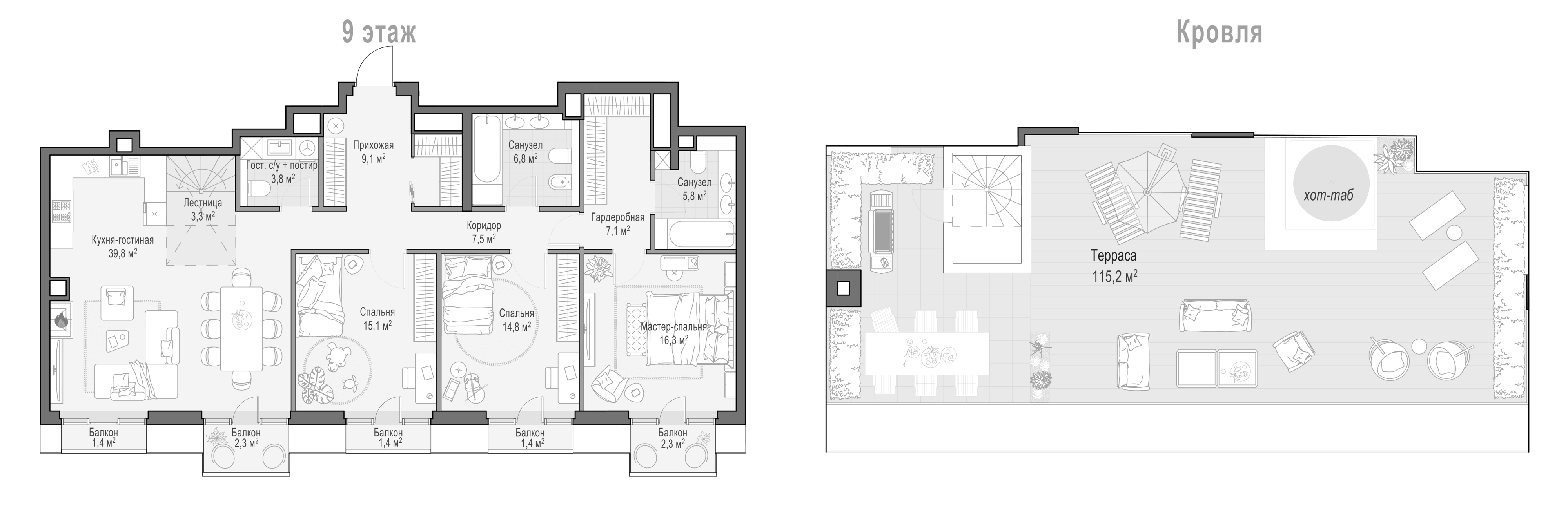 4+ комнаты, 126.56 м², 9/9 этаж, ЖК «Квартал Тишинский бульвар»