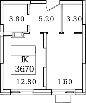 1-комн., 36.7 м², 20/20 этаж, ЖК «Видный Берег 2.0»