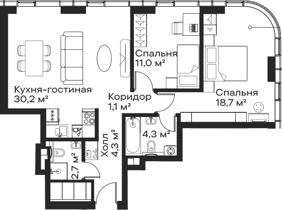 3-комн. Сити Бэй