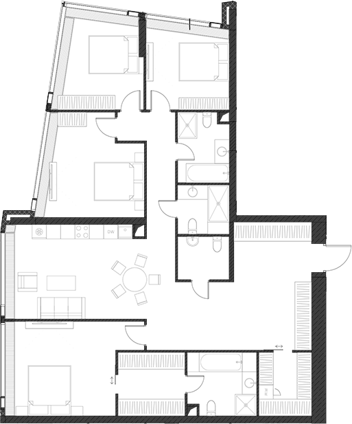 Студия, 158.74 м², 68/85 этаж, ЖК «Дом Дау»