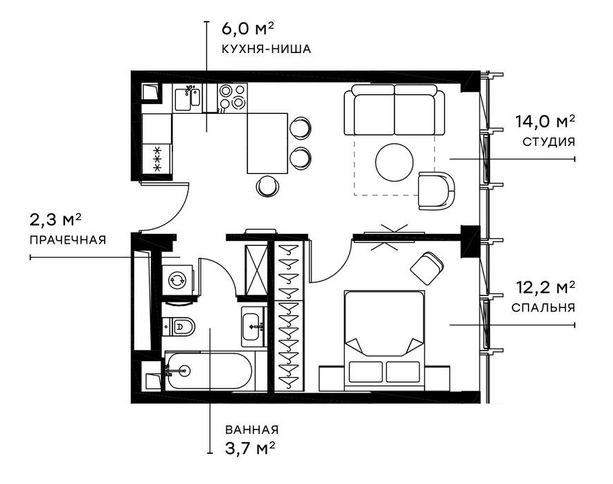 2-комн. Симфония 34