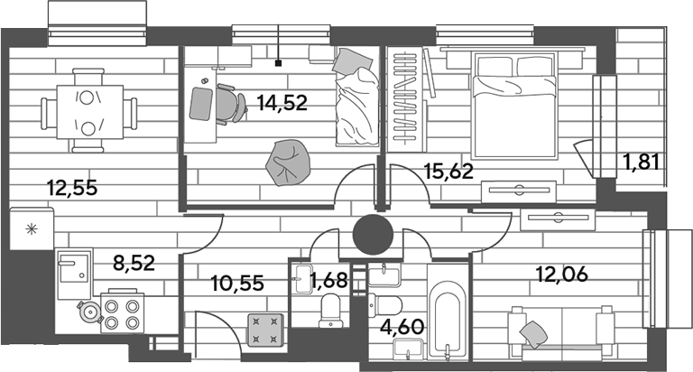 4+ комнаты, 80.1 м², 5/15 этаж, ЖК «Публицист»