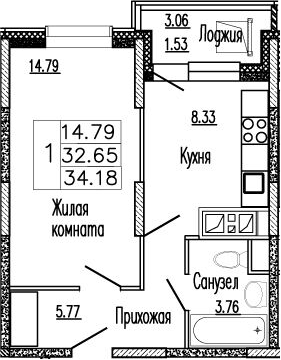 1-комн. Клевер