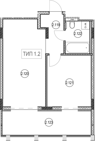 2-комн. квартира, 41.2 м² в ЖК ГК Сан Гарден Хотел&СПА — фото 2