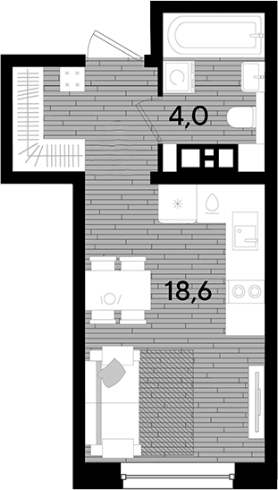 Студия квартира, 22.6 м² в ЖК DОГМА ПАРК — фото 2