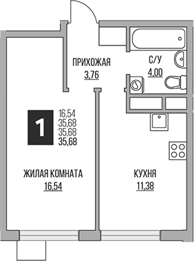 2-комн. Гранель Притяжение Сити