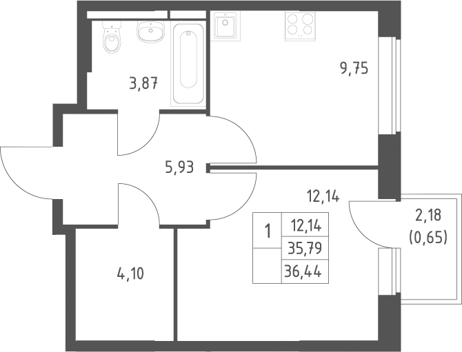 1-комн. Большое Юрлово