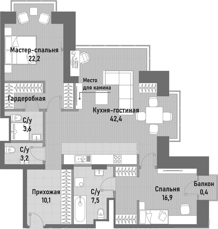 3-комн. Ренессанс
