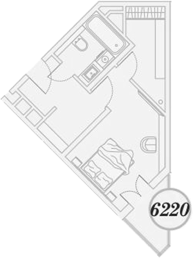 Студия, 36.6 м², 6/9 этаж, ЖК «ГК Сан Гарден Хотел&СПА»