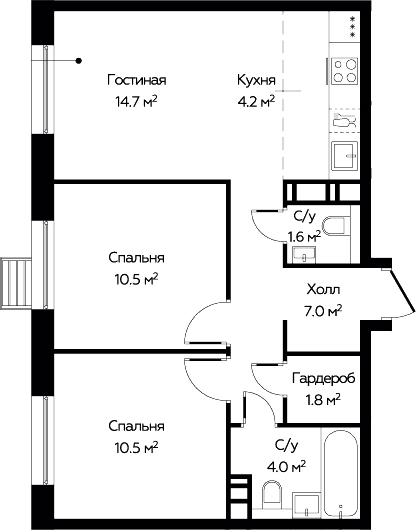 3-комн. ЭкоБунино