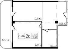 2-комн. квартира, 47.31 м² в ЖК Лучи — фото 2