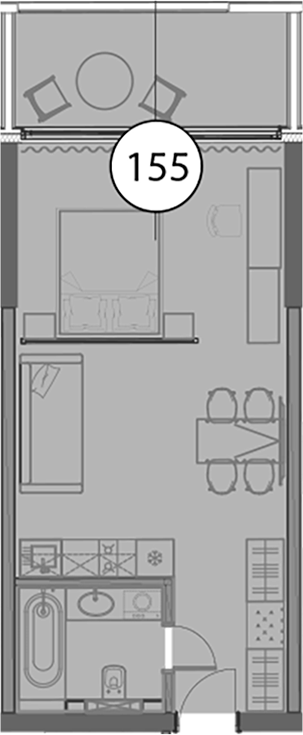 Студия, 47.5 м², 5/9 этаж, ЖК «Гостиничный комплекс Поляна Пик»