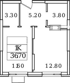 1-комн., 36.7 м², 19/20 этаж, ЖК «Видный Берег 2.0»