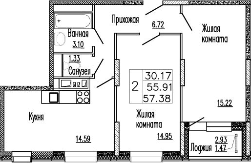 2-комн. Клевер