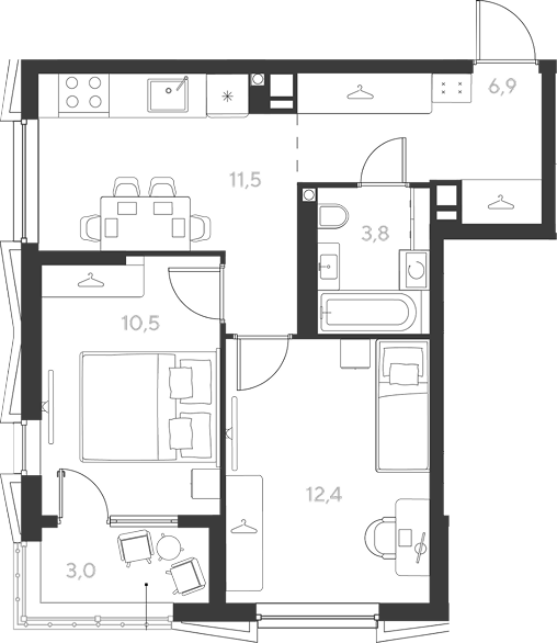 Продается 2-комн. квартира, 45.1 м²