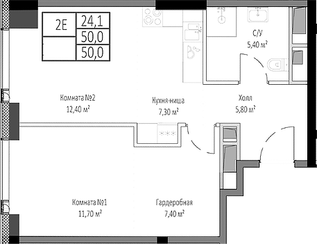 2-комн. Мираполис