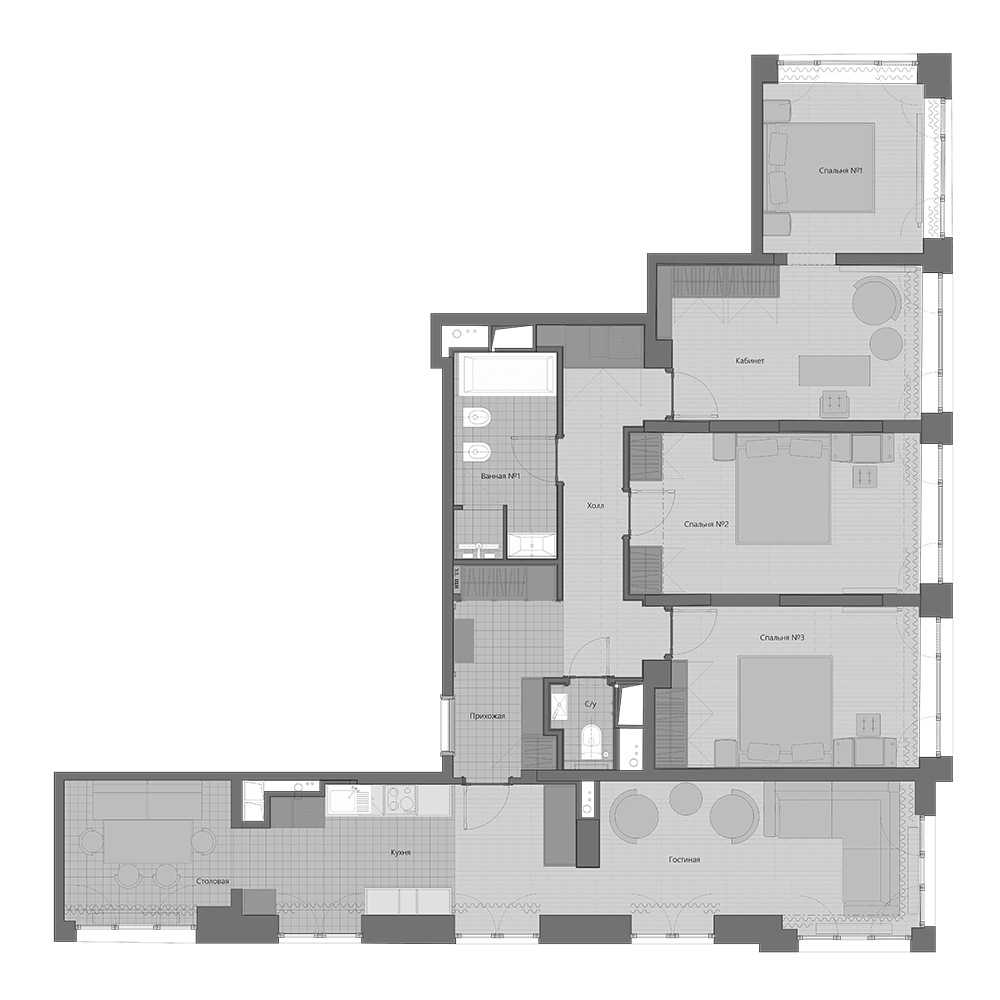 4+ комнаты, 114.9 м², 16/17 этаж, ЖК «Маршал»