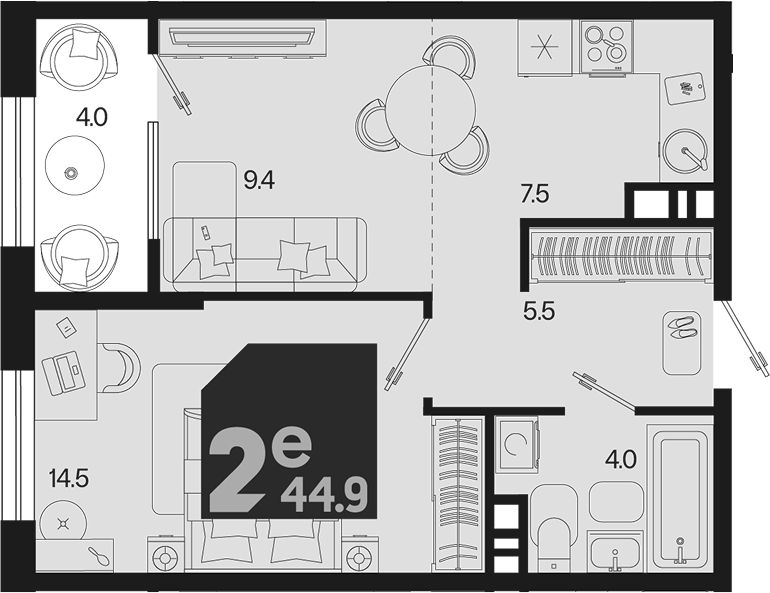 2-комн. квартира, 40.9 м² в ЖК Первое место — фото 2