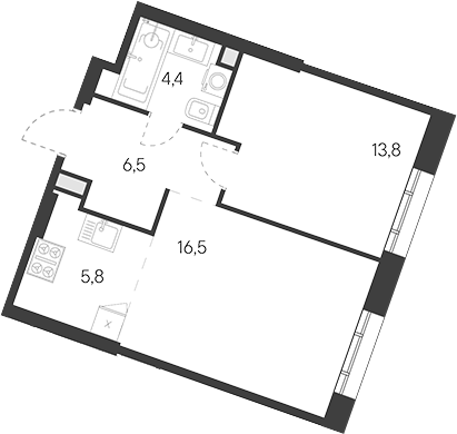2-комн., 47 м², 18/30 этаж, ЖК «Родина Переделкино»