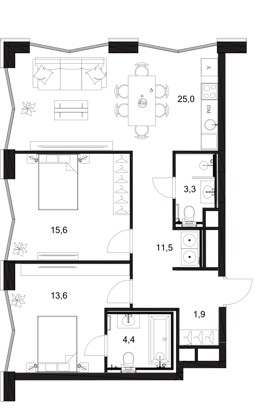 3-комн. A. Residence