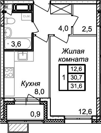 1-комн. Квартал Светлый