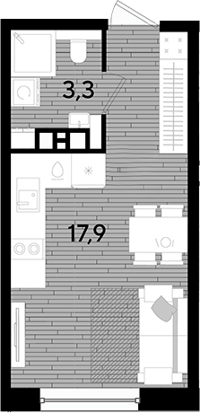 Студия квартира, 21.2 м² в ЖК DОГМА ПАРК — фото 2