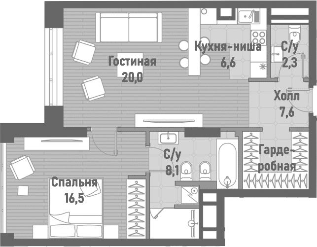 2-комн. Ренессанс