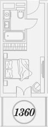 Студия, 27.3 м², 1/9 этаж, ЖК «ГК Сан Гарден Хотел&СПА»