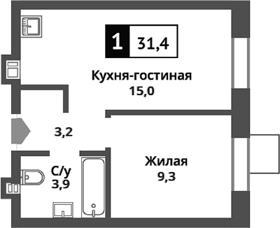 2-комн. Никольский квартал Отрада