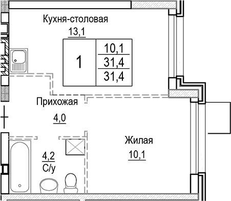 2-комн. Лесная Отрада