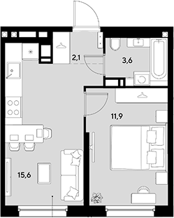 Продается 1-комн. квартира, 33.2 м²