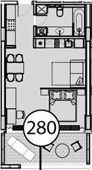 Студия, 54.8 м², 8/9 этаж, ЖК «Гостиничный комплекс Поляна Пик»