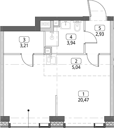 Студия, 35.59 м², 36/56 этаж, ЖК «СИТИДЗЕН»