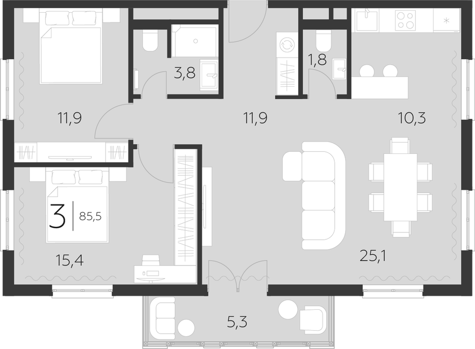 2-комн. LeePrime Residences Polyana Sochi