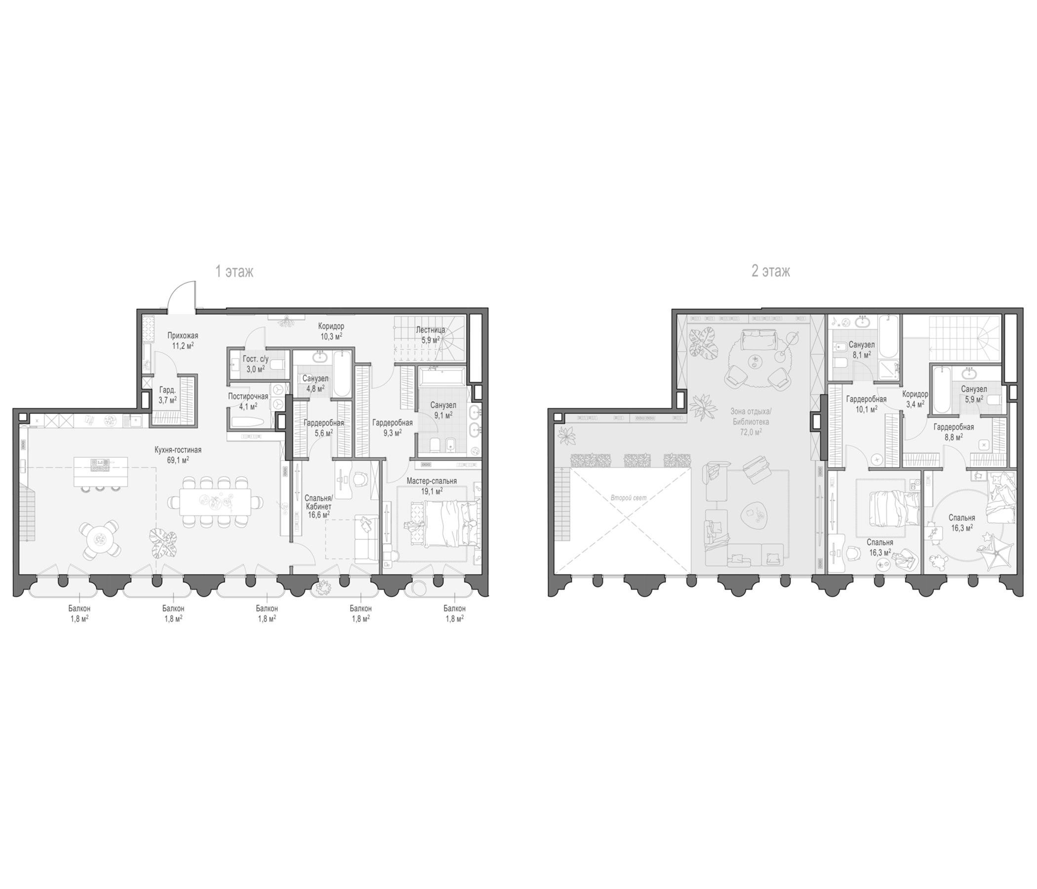 4+ комнаты, 245.6 м², 3/12 этаж, ЖК «Клубный квартал Фрунзенский»